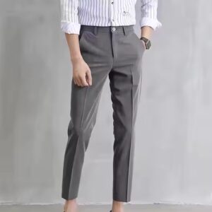 Cross-border menswear 28-40 size light business simple straight slim nine-point suit pants - Image 7