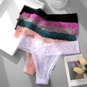 FINETOO Sexy Thongs Women Lace Bikini Briefs S-XL Low Waist Panties Women G-string Underwear T-Back Panties Underwear - Image 6