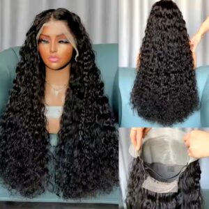 Human Hair Wig Natural HD Glueless Transparent Lace Water Wave Quick & Easy Glueless With Breathable Air Wigs - Image 4