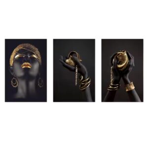 Artwork figure print painting Wall Decoration black women portrait painting on canvas - Image 3