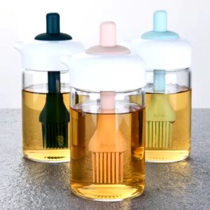 280Ml Creative Glass Kitchen Bbq Coking Tools Silicone Brush Oil Bottle Honey Sauce Glass Brush Oil Bottle - Image 7