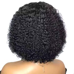 Fiber High Temperature Silk Wig Set Black Medium Short Section Small Curly Hair Set - Image 5