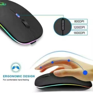 Wireless Mouse BT RGB Rechargeable Mouse Wireless Computer LED Backlit Ergonomic Mouse for Laptop PC - Image 7