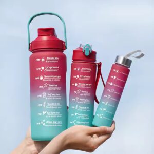 3 In 1 Reusable Plastic Water Bottle With Straw And Handle - Image 5