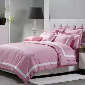 French Linen Flat Sheet Plain White Hotel Bedding Sheet Sets Queen King Size For Five Star Hotel - Image 5