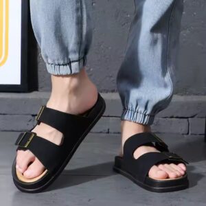 2024 New Design Summer Casual Slide Sandals Comfortable Slip on Slippers Fashion Luxury Leather Flat Sandals for Men - Image 5