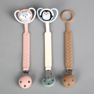 New Design Wholesale Custom Metal Clip Teething Case Soother Chain Baby Silicone Pacifier Clip - Image 3