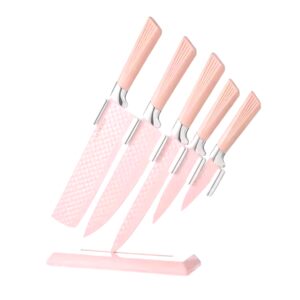 Diamond Pattern Kitchen Knife Kitchen 7 Piece Set Stainless Steel Embossed Non-Stick Knife Chef Knife - Image 6