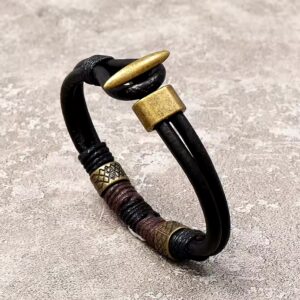 Wholesale fashion jewelry bracelet & bangle Alloy Accessories Genuine Leather Bracelets For Men - Image 7
