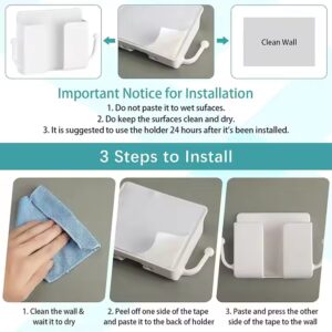 Wall Mounted Mobile Phone Holder with Self Adhesive for Bathroom Bedroom Kitchen Charger Stand Remote Control Storage Box - Image 3