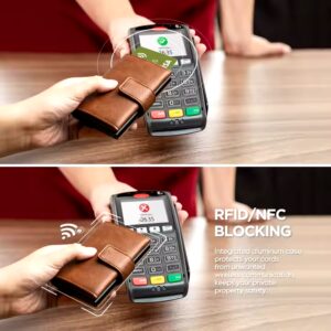 Pop Up Aluminum Credit Card Protector Wallets Men Leather Cash Credit Card Holder Wallet - Image 7