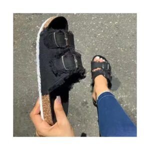 Women's comfortable lightweight canvas flat slippers - Image 3