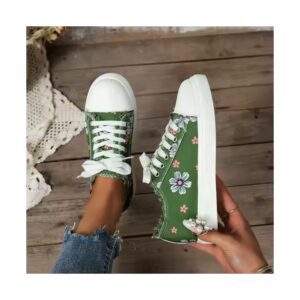 Women leisure flower flat canvas shoes - Image 2