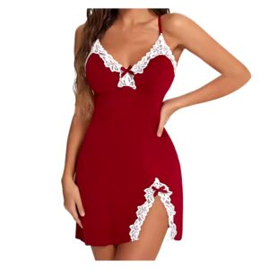 Sexy Gathered Lingerie Nightgown American Style Plus Size - Image 3