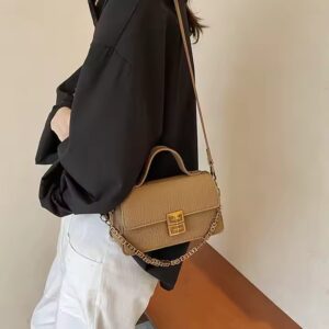 Soft Leather Litchi Pattern Small Square Bag - Image 4