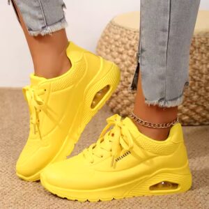 2023 new ladies air cushion running shoes solid color outdoor casual sneakers women - Image 2