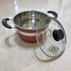 12Pcs Cooking Pots And Pans Stainless Steel Casseroles Nonstick Kitchen Cookware Sets Metal Pot Set - Image 5