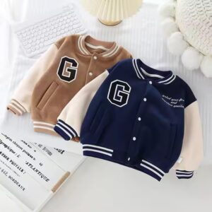 Double-Sided Oli Velvet Baseball Coat for Boys and Girls Solid Pattern Casual Korean Style Winter Coat - Image 7