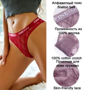 Floral Lace Mesh Sexy Panties Perspective Lingerie Letter Band Girls Underwear Pantys Low Waist Briefs - Image 4