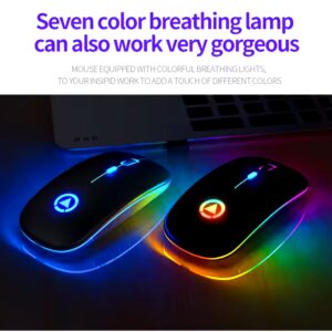 New Rechargeable Computer Usb Gaming Mouse Custom Logo Wireless Silent LED Colorful Lights wireless mouse - Image 7