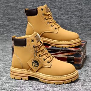 Autumn new British style soft leather soft sole retro short men's tooled boots - Image 7
