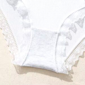 Women Cotton Panties Low-Rise Underwear Trendy Solid Color Lace Briefs Female Soft Underpants Lingerie - Image 7