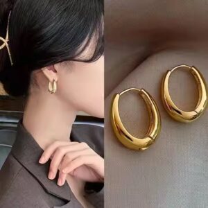 Small Circle Hoop Earrings Simple 14k - Image 6
