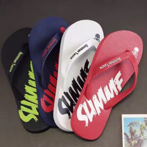 Wholesale Factory Price Beach Men's Slippers Outsole Red Colour Customize Rubber Slide Flip Flops - Image 3