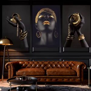 Artwork figure print painting Wall Decoration black women portrait painting on canvas - Image 4