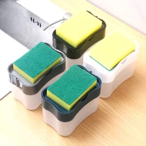Plastic Dish Soap Dispenser and Sponge Holder for Kitchen Sink with Sponge - Image 7