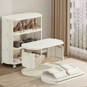 Simple shoe rack at home entrance saving space dormitory rental multi-layer small narrow shoe cabinet behind the - Image 6