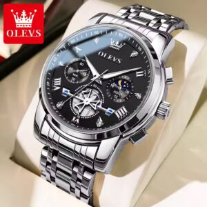 OLEVS 2856 Custom Logo Waterproof Quartz Watch Chronograph Luminous Multifunction Men Watches Fashion Wristwatch For Man - Image 3