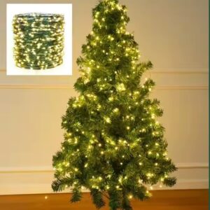 Green Copper Wire String Light Christmas Tree Decorative Lighting with Waterproof USB Plug and Battery Box for Holiday Layouts - Image 5