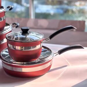 12Pcs Cooking Pots And Pans Stainless Steel Casseroles Nonstick Kitchen Cookware Sets Metal Pot Set - Image 3