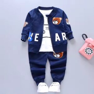 Autumn new t-shirt coat sweatshirt 3-piece set kids clothing suit baby boys girls clothes - Image 3