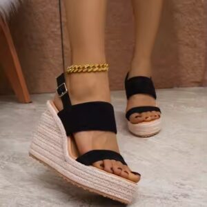 955-2 New fashion casual wedges sandals big size platform ladies heeled sandals - Image 3