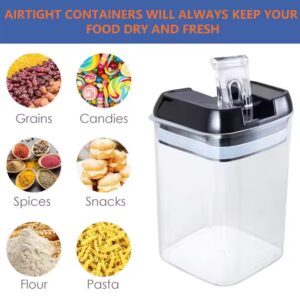 7 Pieces BPA Free Plastic Cereal Containers with Lock Lids Airtight Food Storage Containers for Kitchen Pantry Organization - Image 4