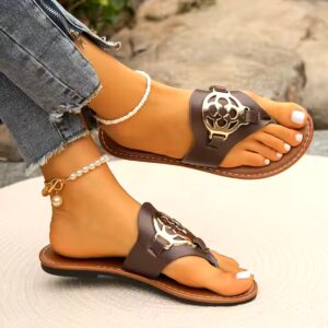Luxury Women's Hollow Flip Flops Slippers Solid Color Summer Beach Flat Slide Shoes Casual Outdoor Thong Sandals - Image 7