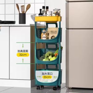 4 Layer Plastic Kitchen Fruit Storage Vegetable Storage Rack With Wheels - Image 5