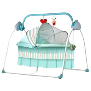 Baby Bassinet Bedside Crib For Baby Cradle Rocker Easy Folding Portable Bedside Crib With Storage Basket For Newborn - Image 4