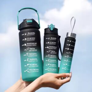 3 In 1 Reusable Plastic Water Bottle With Straw And Handle - Image 3