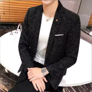 Men's linen business suit coat - Image 5