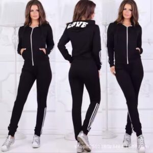 Women's Sports Sets women Fashion Wholesale Spring fall Printed Long Sleeve ladies jogger clothes Hoodie Sports pants set - Image 5