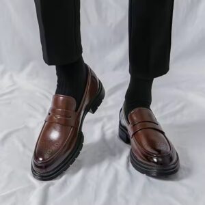 Italian dress leather shoes leather loafer men's formal shoes - Image 3