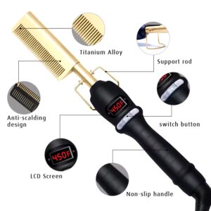 2-in-1 LED display straight hair comb dry and wet copper comb portable electric hot air comb - Image 3
