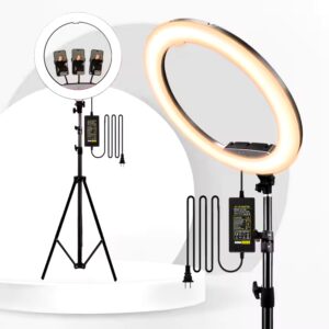 22inch LED Selfie RingLight Photographic Desk Ring Light Rgb Fill Light Lamp With Tripod Phone Holder - Image 7