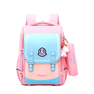 students' schoolbag children's baby backpack boys girls bookbags with pencil case and pendants british-style backpack - Image 2