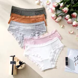 Women Cotton Panties Low-Rise Underwear Trendy Solid Color Lace Briefs Female Soft Underpants Lingerie - Image 5