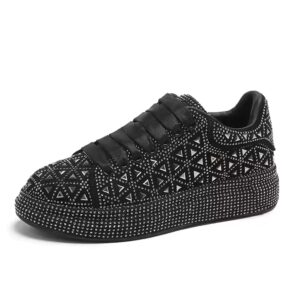 Rhinestone Designer Fashion Sneakers Women's Plus Size Casual Shoes - Image 6