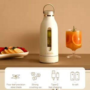 Portable Mini Blender Rechargeable Mixer Fresh Fruit Juicer Multifunction Electric Blender Cup 400ml Shakes Smoothie Maker - Image 4